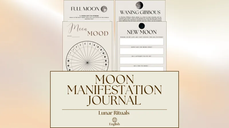 Moon Journal & Lunar Manifestation Planner Earth Tone Digital Download