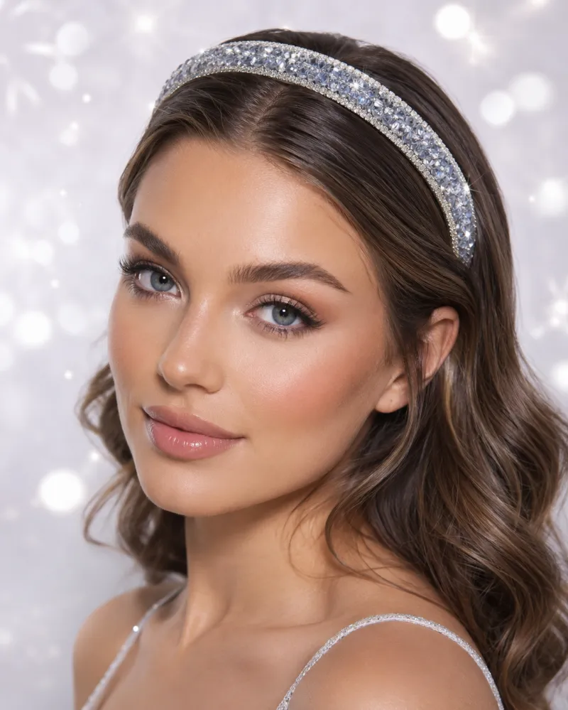 Luxury Silver Crystal Rhinestone Headband