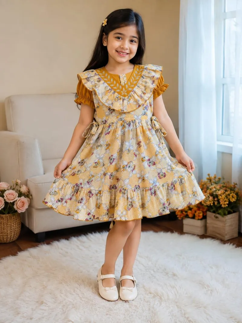  100% Pure Cotton – Girls’ Floral Outfit