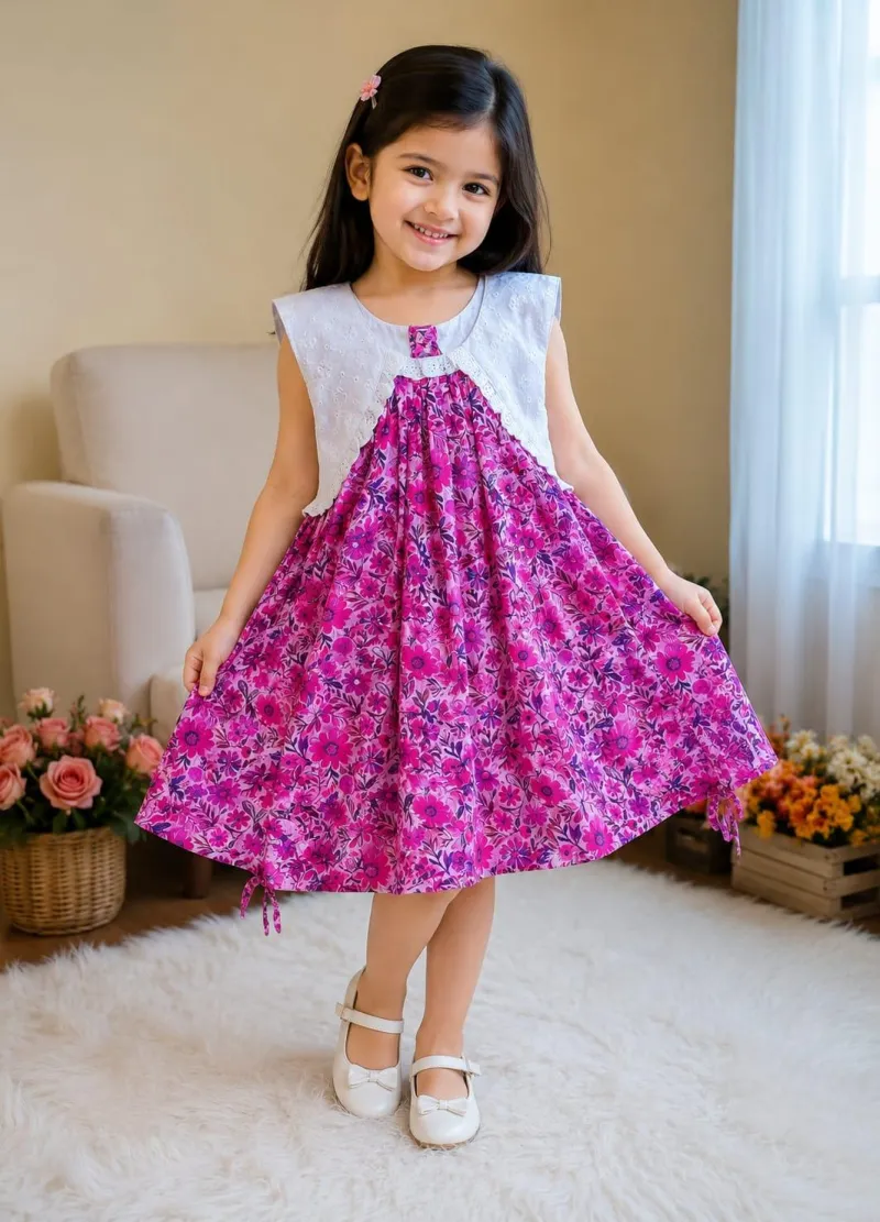 Girls’ Floral Summer Dress – Stylish & Comfortable