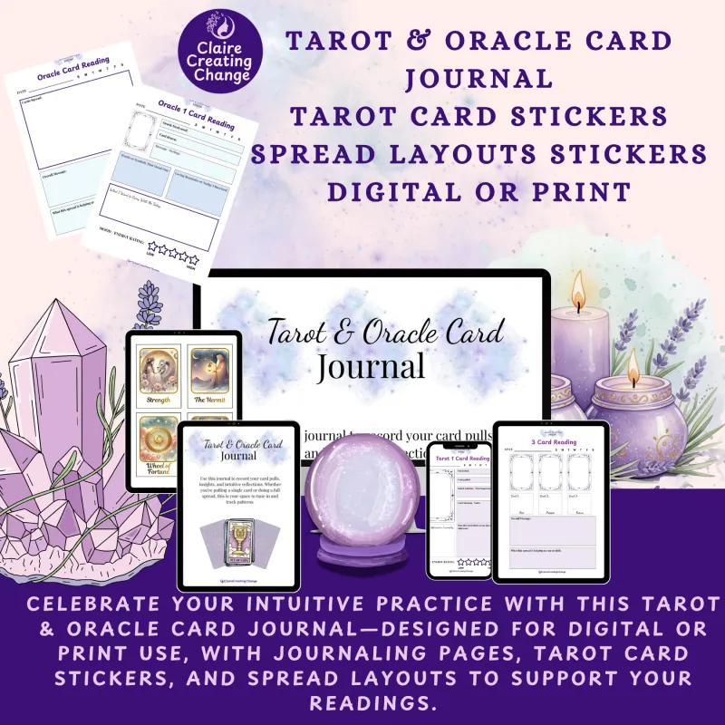 Tarot and Oracle Card Journal - Digital and Printable 
