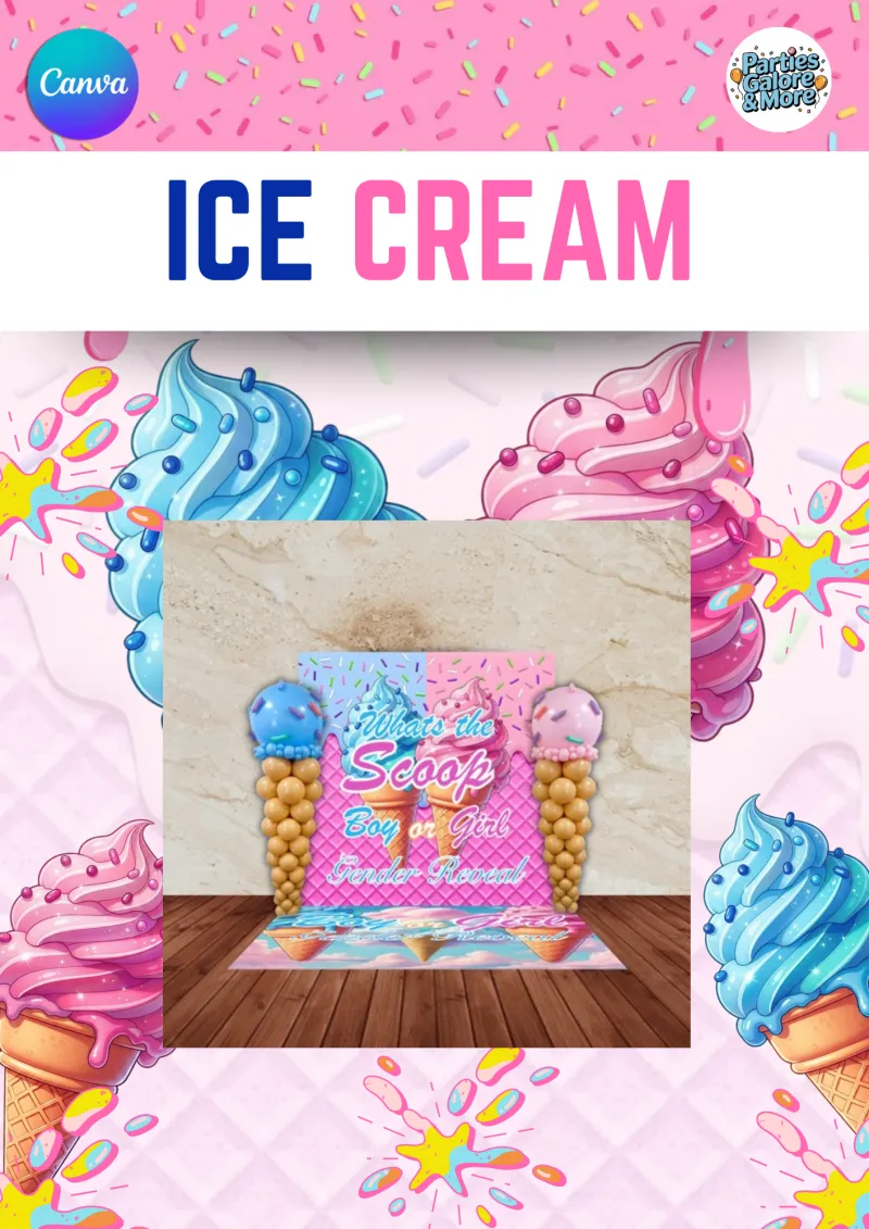Ice Cream Gender Reveal Bundle