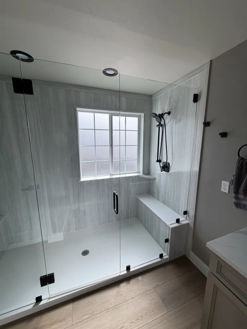 Frameless glass walk-in shower