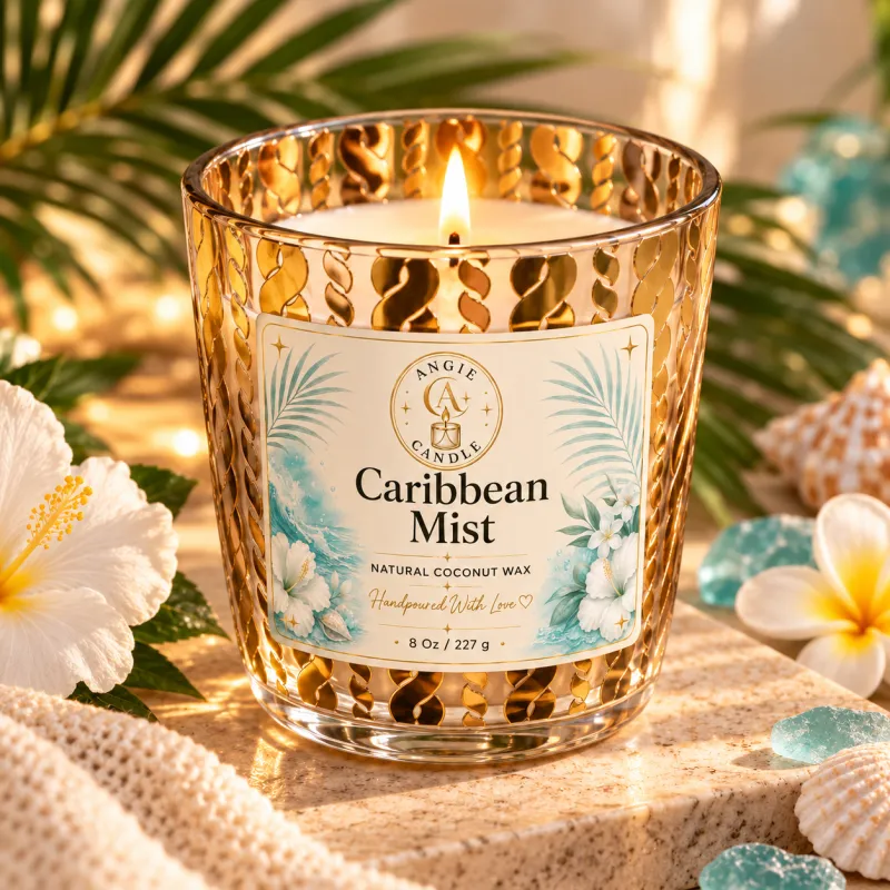 Gold Glass Coconut Wax Candle – 8 oz / 227 g