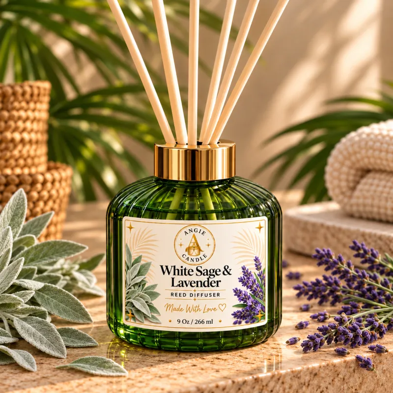 Green Glass Reed Diffuser – 9 oz / 266 ml