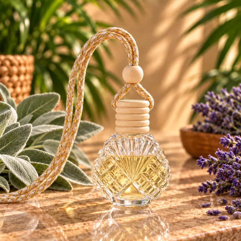 Round Cut Glass Car Diffuser