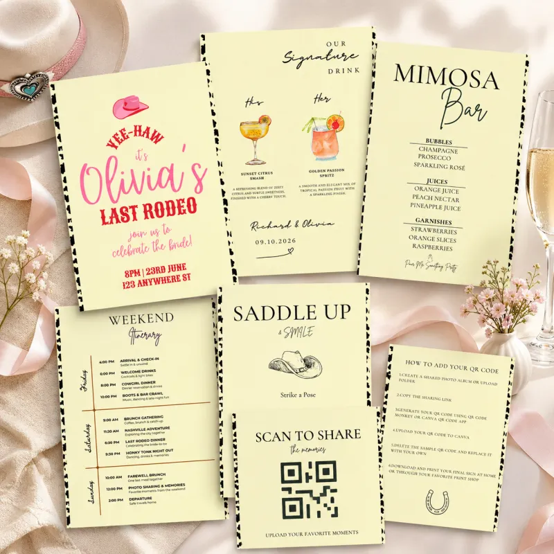 Editable Last Rodeo Bachelorette Party Bundle