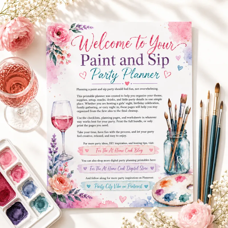 Paint and Sip Party Planner Printable Bundle