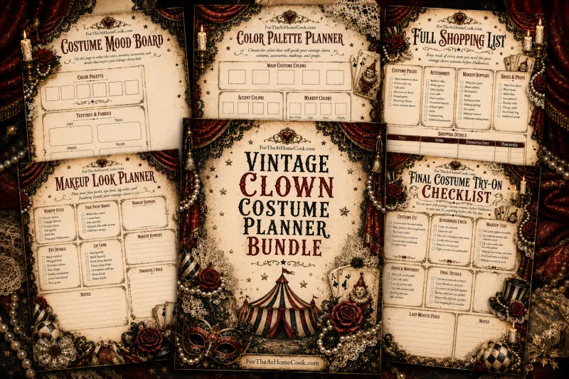 Vintage Clown Costume Planner Bundle