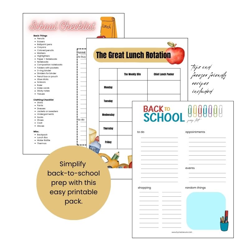 School Checklist and Lunch Packing Tips