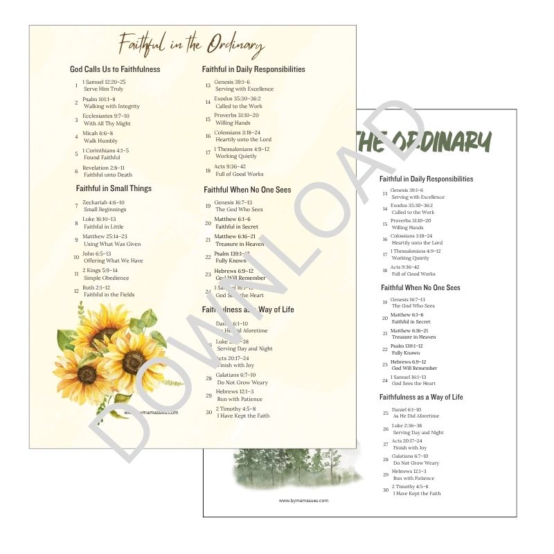 Faithful in The Ordinary