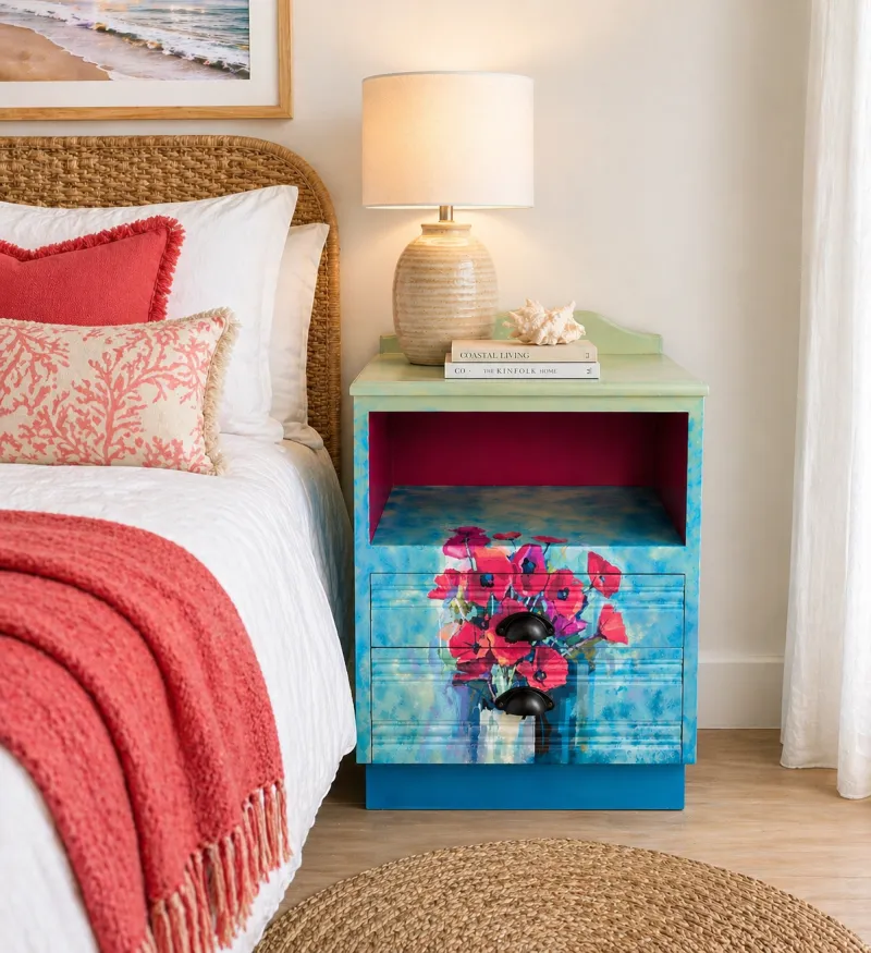Poppy bloom bedside cabinet