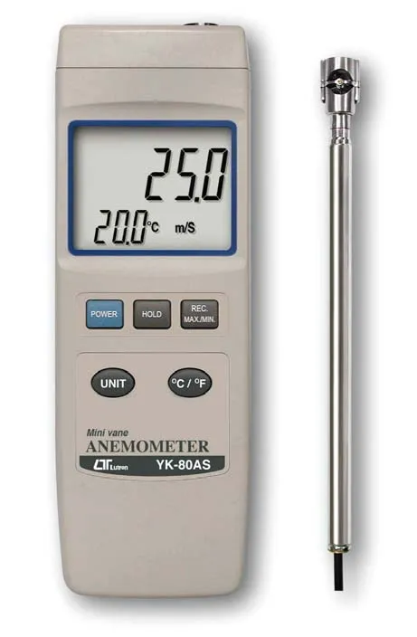 YK-80AS Professional Mini-Vane Anemometer with Telescopic Probe