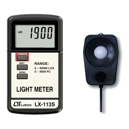 LX-113S-CC, Lux and Foot-Candle Light Meter with Calibration Certificate