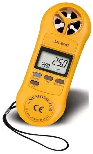 LM-81AT Anemometer with Temperature, Wind Speed and Air Temperature Meter