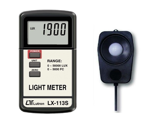 LX-113S-CC, Lux and Foot-Candle Light Meter with Calibration Certificate