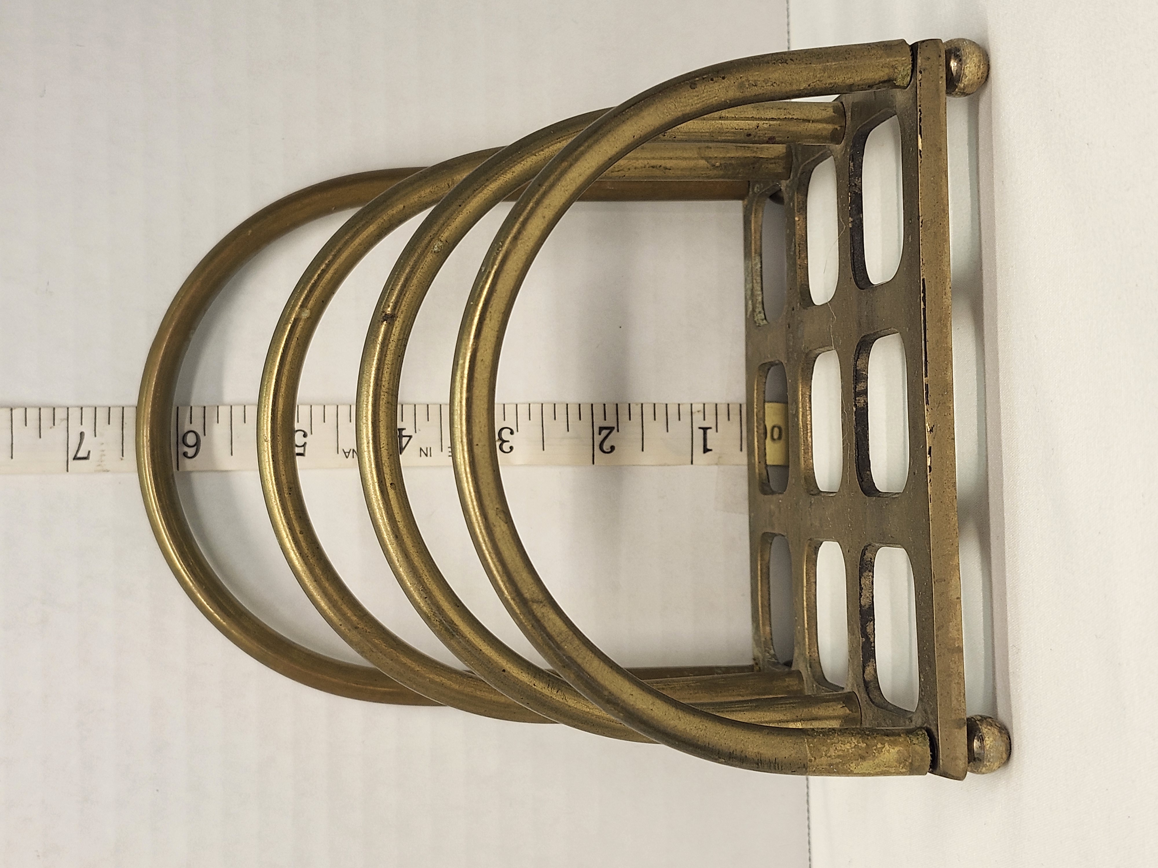 Vintage Mid-Century Tiered Brass Letter Organizer & Napkin Holder