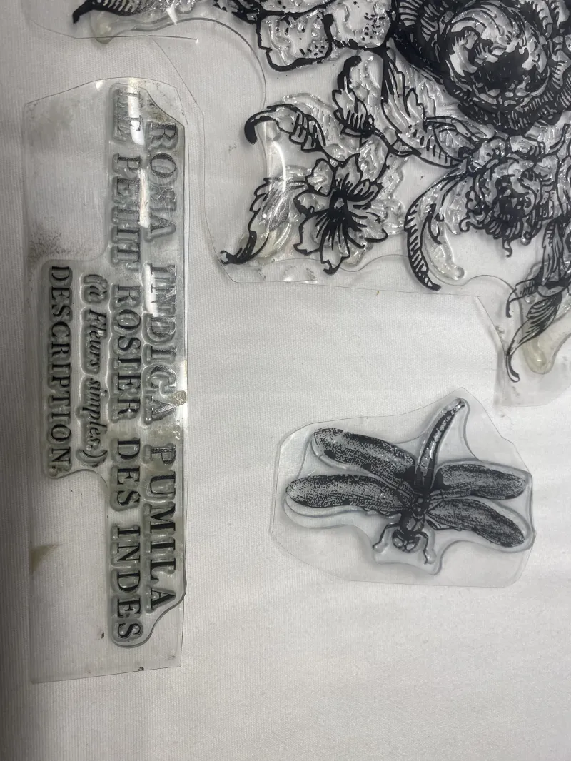Iron Orchid Designs "Rose Toile" Floral & Dragonfly Decor Stamp Bundle - Loose IOD Elements