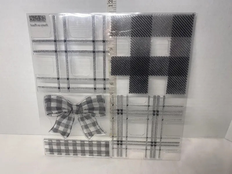 Iron Orchid Designs "Pretty in “Pretty in Plaid" Pattern Builder Decor Stamp Set - New IOD Stamp