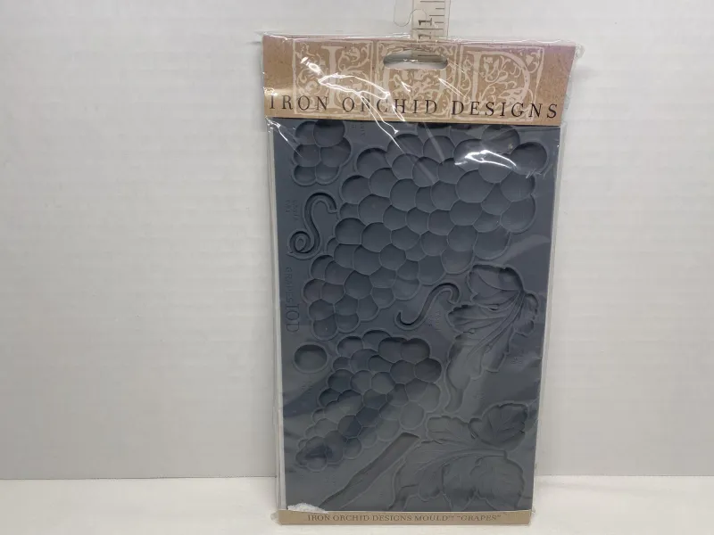 Iron Orchid Designs "Grapes" Botanical Vineyard Silicone Mould - New IOD Mould