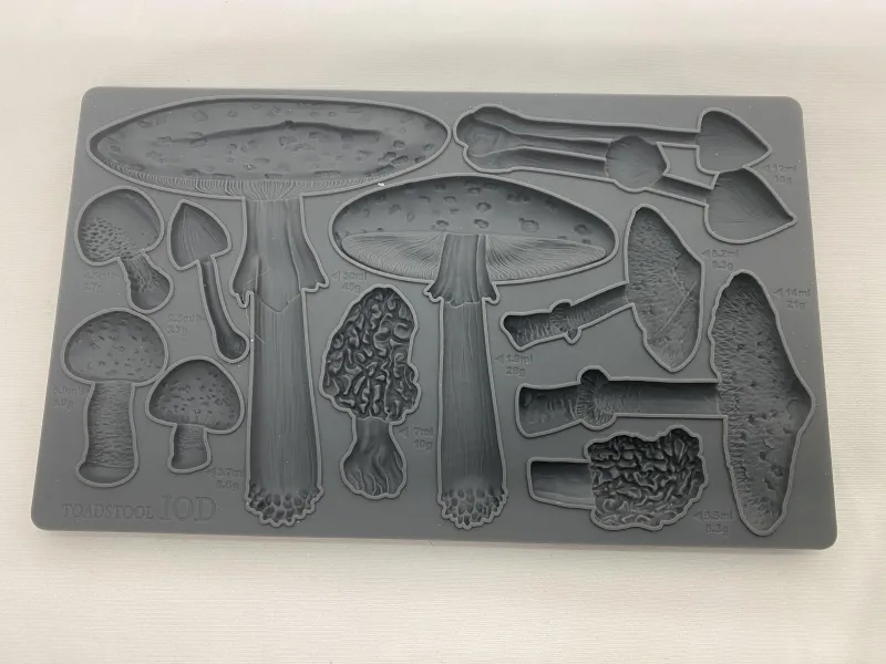Slightly USED Iron Orchid Designs "Toadstool" Woodland Mushroom Silicone Mould - IOD Mould