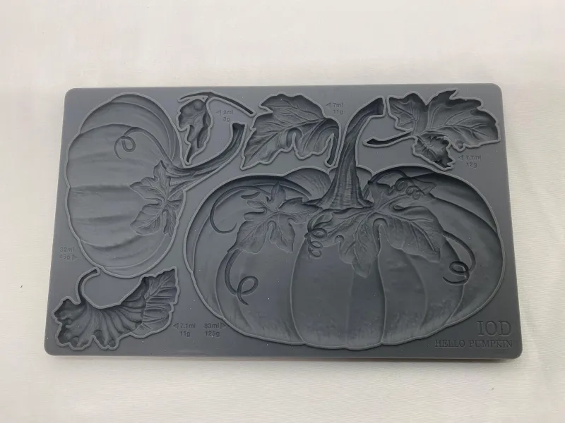 Iron Orchid Designs "Hello Pumpkin" Autumn Silicone Mould - IOD Mould Slightly USED