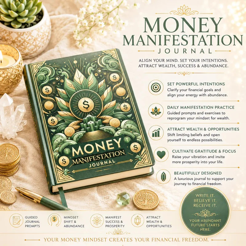 ✨ Money Manifestation Journal - Manifest Wealth, Abundance & Financial Alignment
