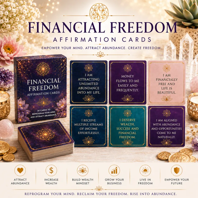 Financial Freedom Affirmation Cards - Printable Abundance & Money Mindset Cards