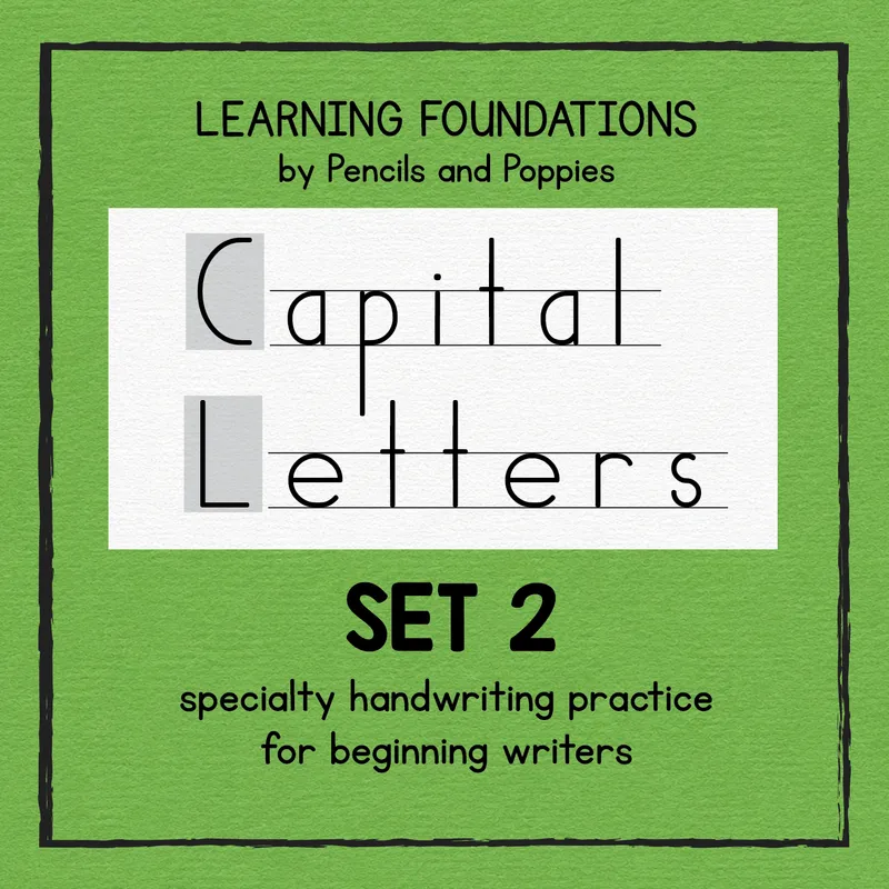 Capital Letter Handwriting Practice Worksheets — Set 2