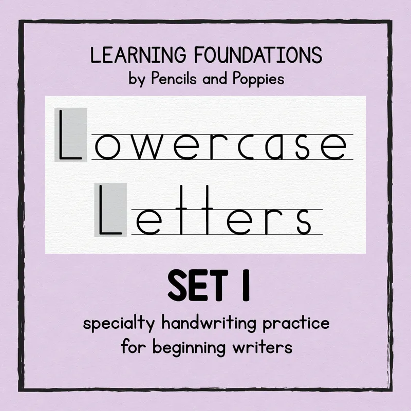 Lowercase Letter Handwriting Practice — Set 1
