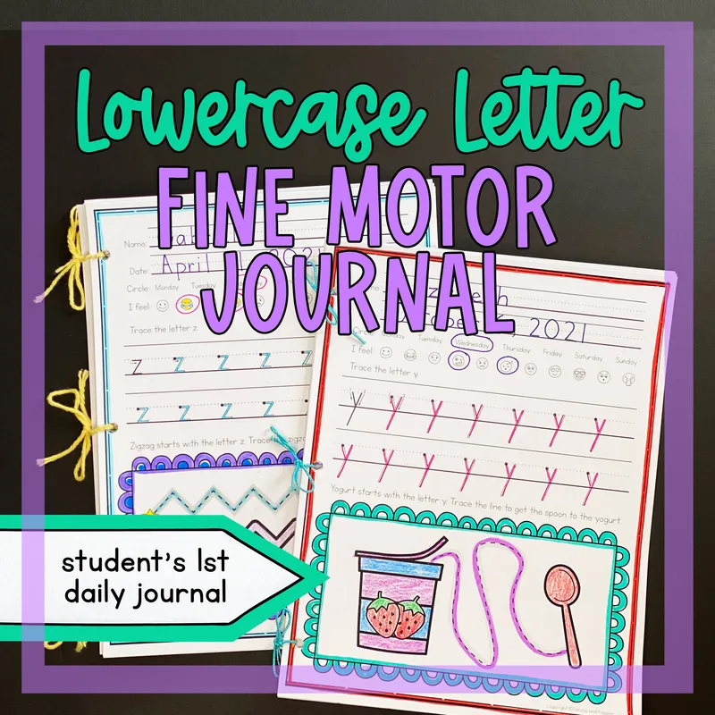 Lowercase Letter Fine Motor Journal