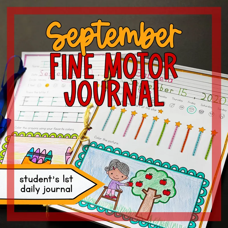 September Fine Motor Journal for Preschoolers