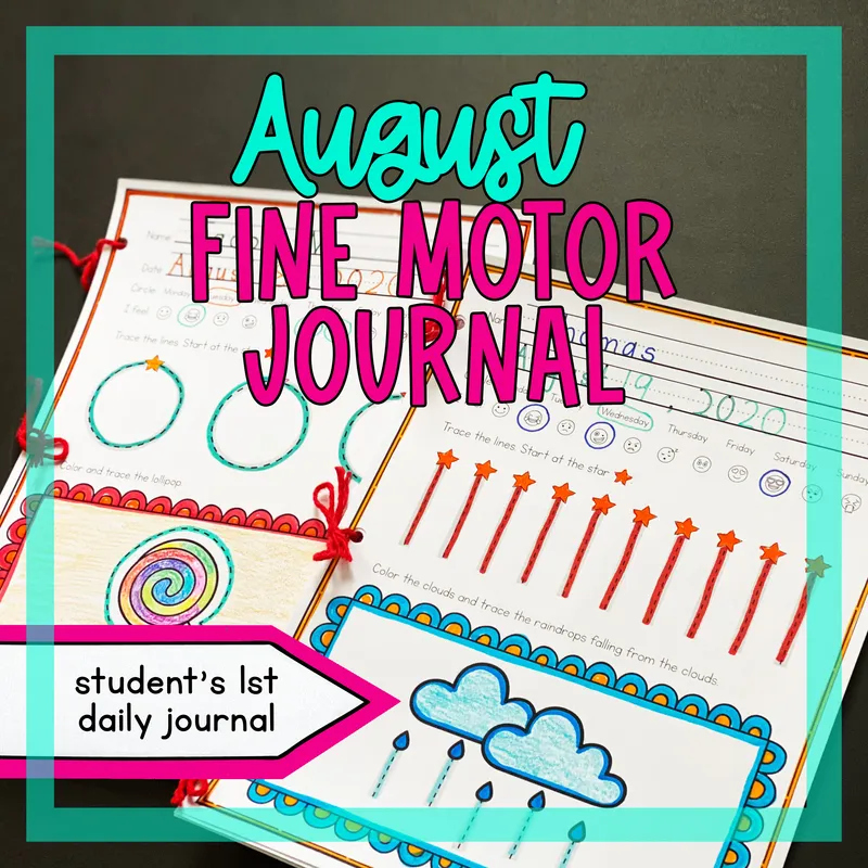 August Fine Motor Journal for Preschoolers