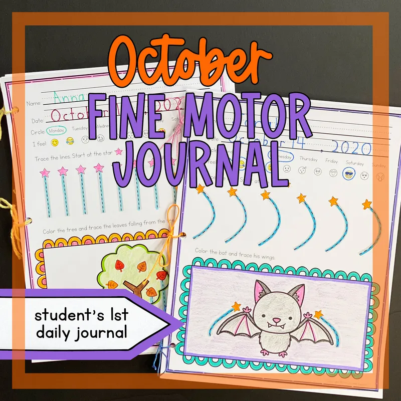 October Fine Motor Journal for Preschoolers