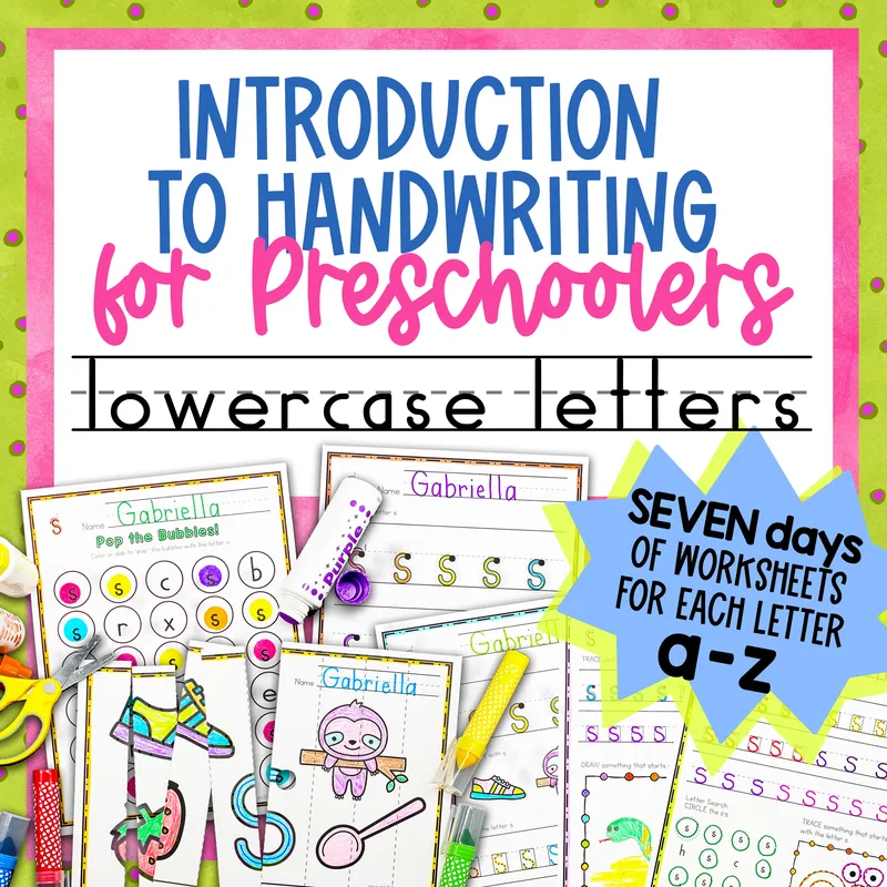 Preschool Lowercase Letter Handwriting Practice