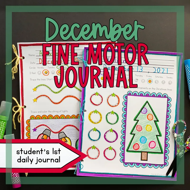 December Fine Motor Journal for Preschoolers