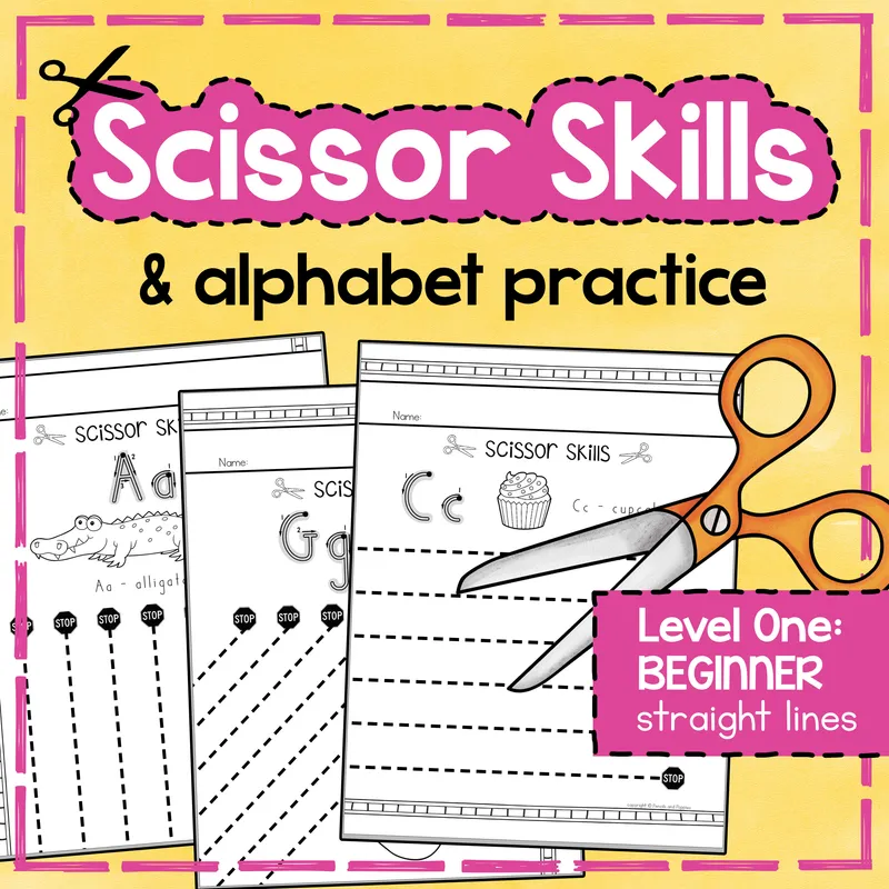 Scissor Skills with Alphabet Practice: Preschool Fine Motor Practice - Level 1 of 3