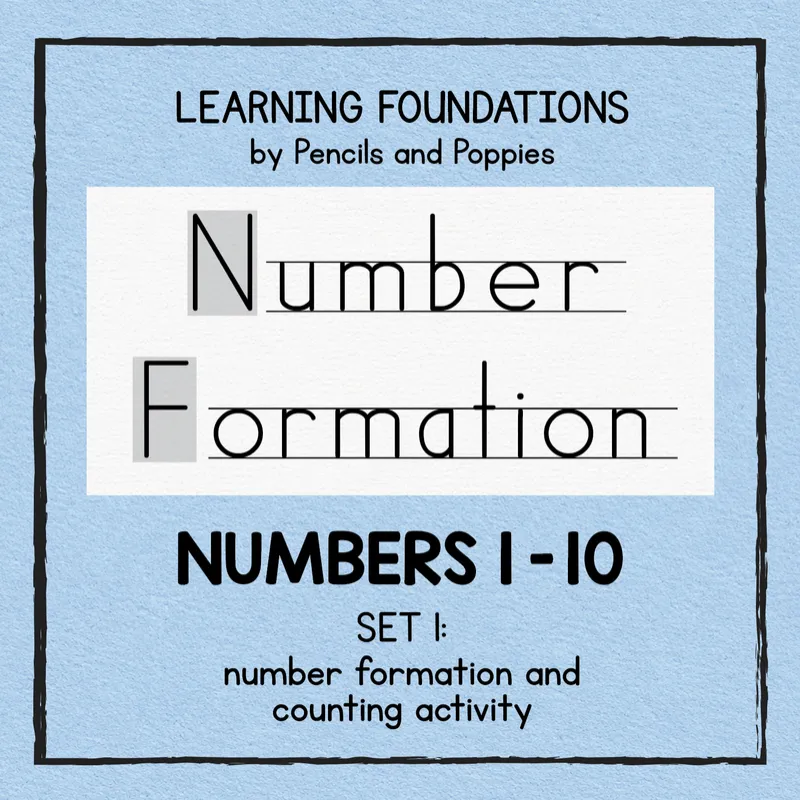 Numbers 1–10 Handwriting and Counting Practice