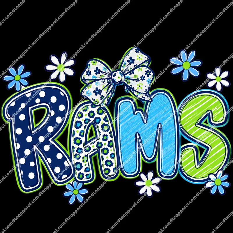 Rams Cheer Flower DTF Transfer