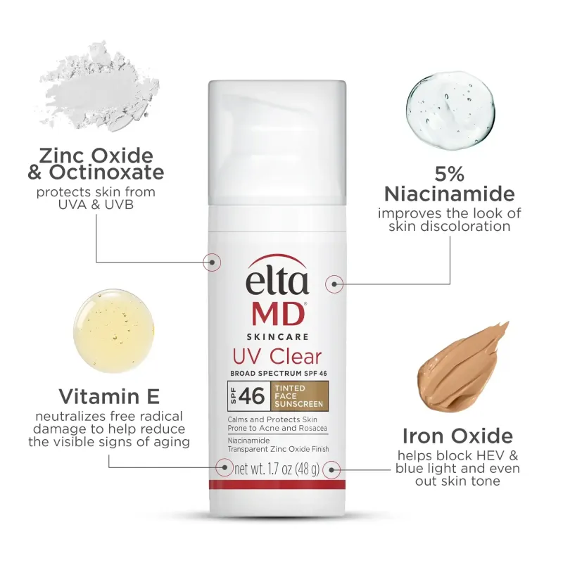 EltaMD UV Clear Tinted Broad-Spectrum SPF 46. (1.7oz tinted)
