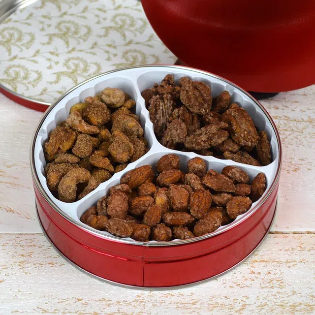 Christmas Mixed Nut Gift Tin - Red