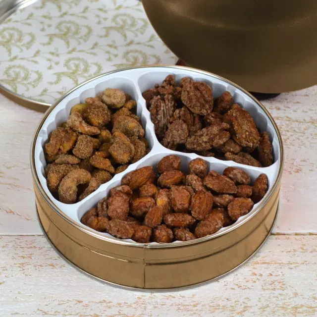 Christmas Mixed Nut Gift Tin - Gold