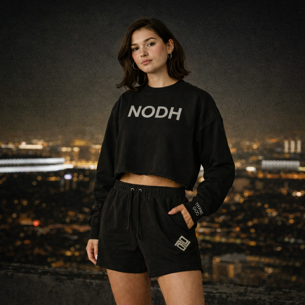 NODH "THANK GOD" Cropped Sweater