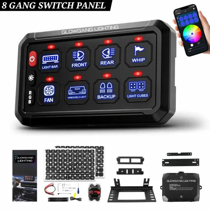 UNIVERSAL 8 GANG BLUETOOTH RGB AUXILIARY SWITCH PANEL