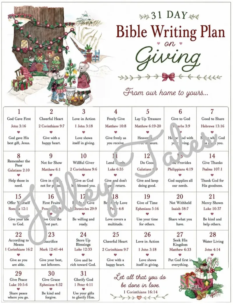 14 TOPICAL/SEASONAL DESIGNS — JOLLEY TALES BIBLE WRITING PLANS —LAMINATED