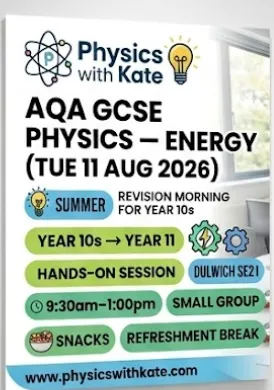 AQA GCSE Physics — Energy (Tue 11 Aug 2026)