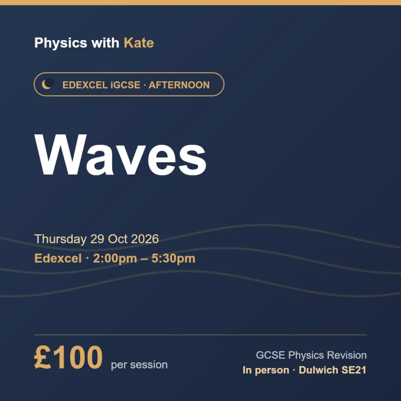 Edexcel iGCSE Physics — Waves (Thu 29 Oct 2026, PM)
