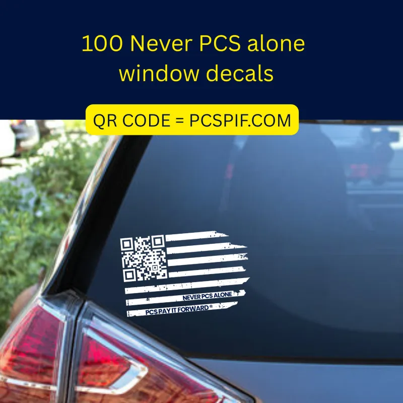 100 Never PCS Alone Window Decals