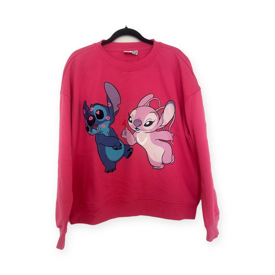 Sudadera Stitch & Angel rosa