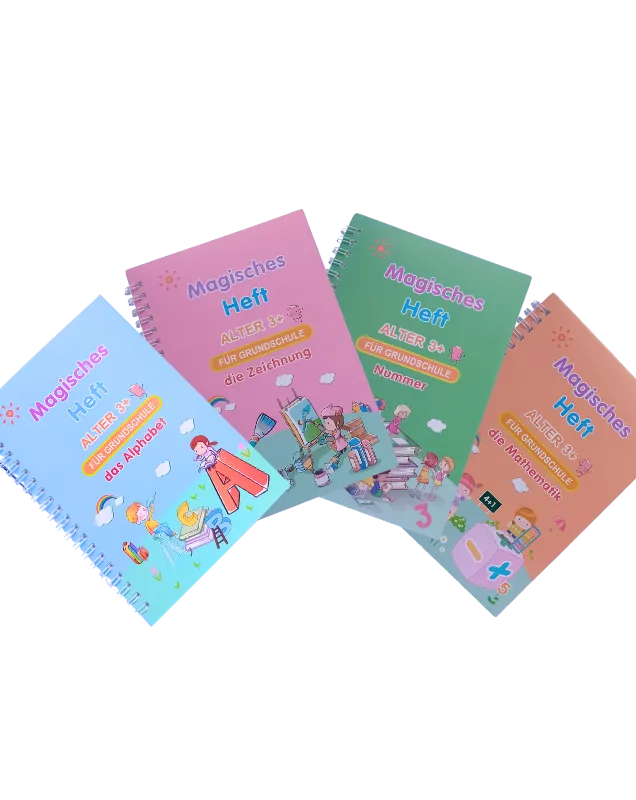 مجموعة الدفاتر السحرية مع القلم السحري باللغة الألمانية